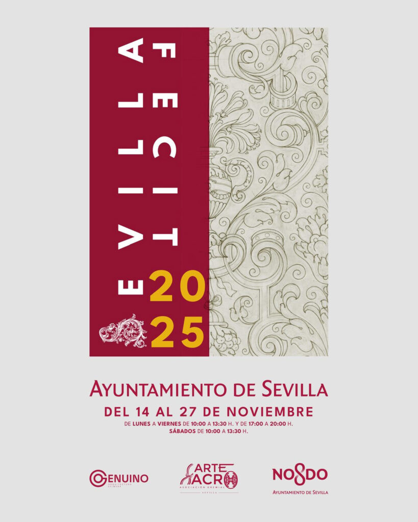 Cartel de Sevilla Fecit 2025 en el Ayuntamiento de Sevilla, del 14 al 27 de noviembre