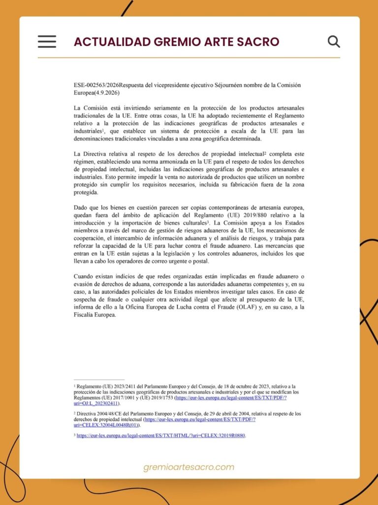 Respuesta de la Comisión Europea a la pregunta parlamentaria E-002563/2026